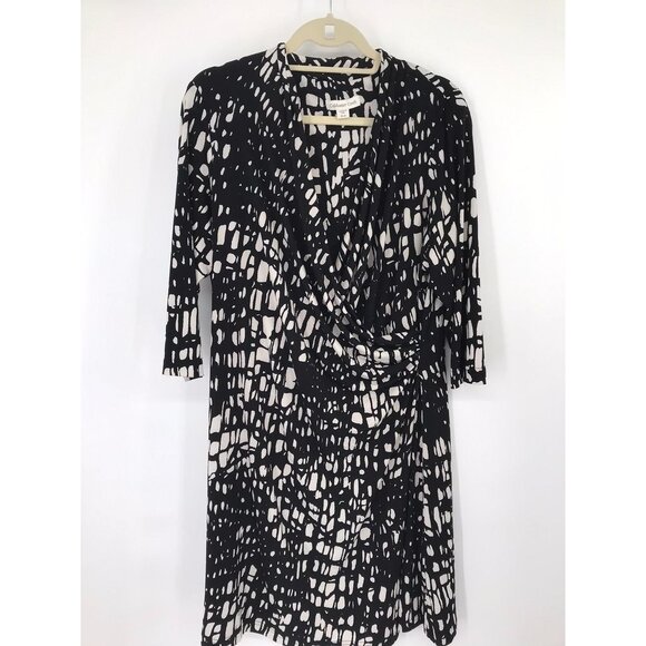 Coldwater Creek Womens 3/4 Sleeve Black White  Pattern Dress Size 1x plus - Picture 5 of 12